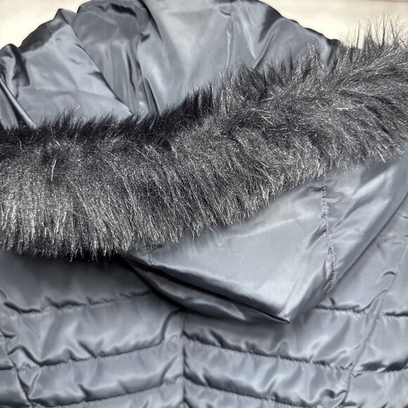 Armani Jeans Puffer Coat Womens US 10 EU 42Black Detachable Hood Full Zip - Picture 7 of 9